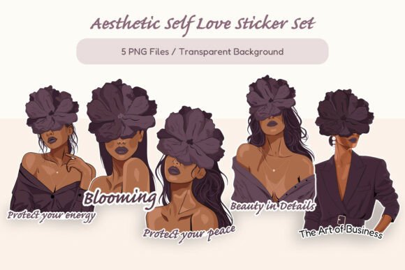 Download Self Care Fashion Stickers PNG Bundle - Fashion stickers Collection