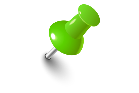 Download Green Thumb Tack Mockup. Realistic Push - Green thumb Collection