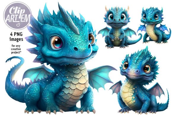 Download Young Blue Dragon Cute Png Images Art - Images Collection