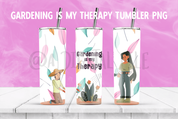 Download Gardening is My Therapy 20Oz Tumbler PNG - Premium Resources